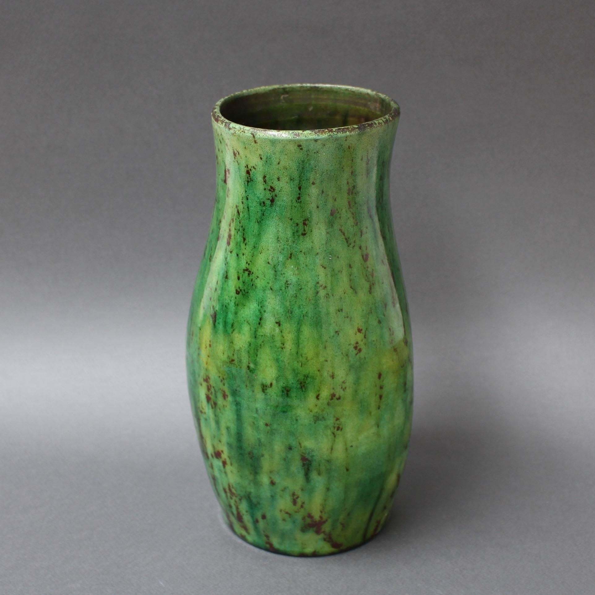Ceramic Green Vase by Accolay, circa 1960s 1