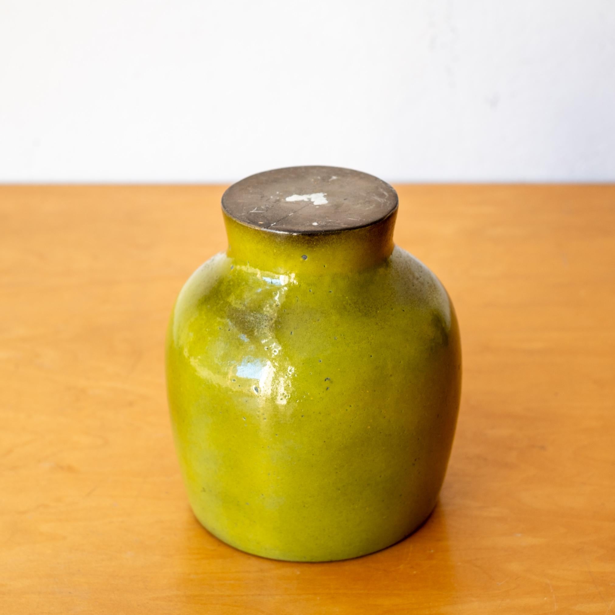Vaso verde in ceramica di Jacques and Dani Ruelland Francia 1960s in vendita 4