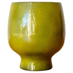 Vase en céramique verte par Jacques et Dani Ruelland France 1960s