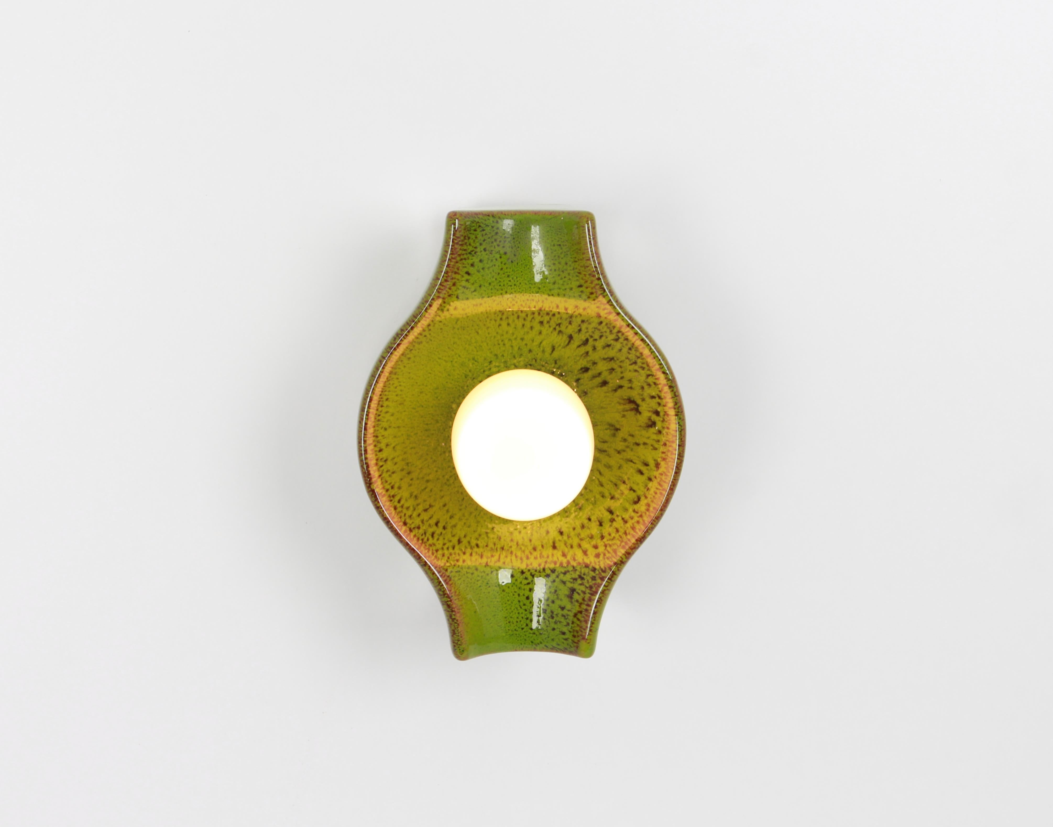 Ceramic Green Wall Light Sputnik Designed by Cari Zalloni Germany 1970s In Good Condition For Sale In Aachen, NRW