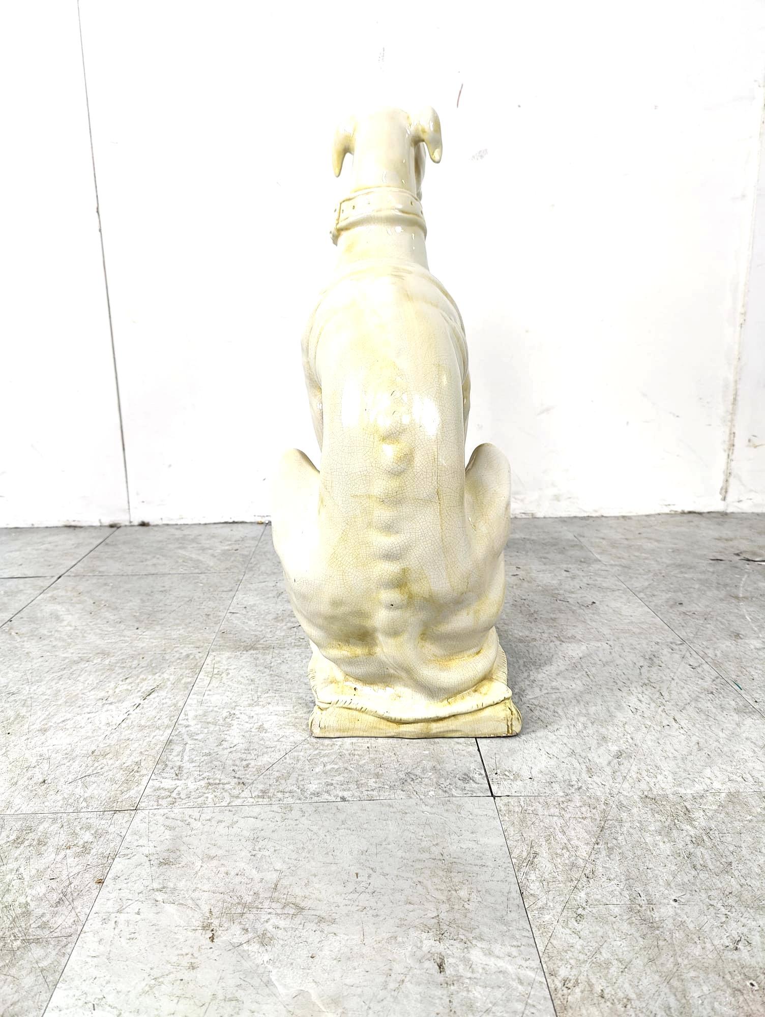 Ceramic greyhound sculpture, 1960s For Sale 4