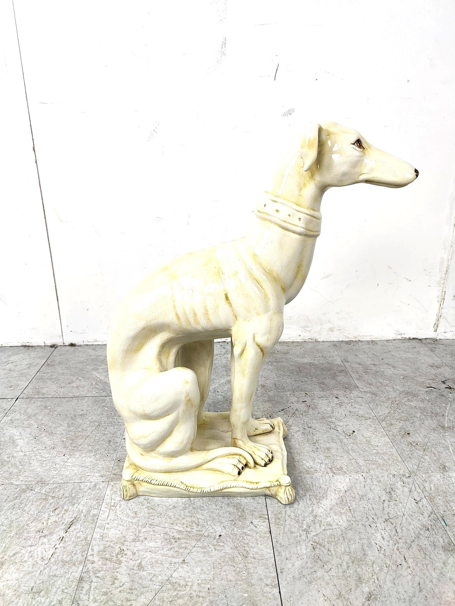 Ceramic greyhound sculpture, 1960s For Sale 5