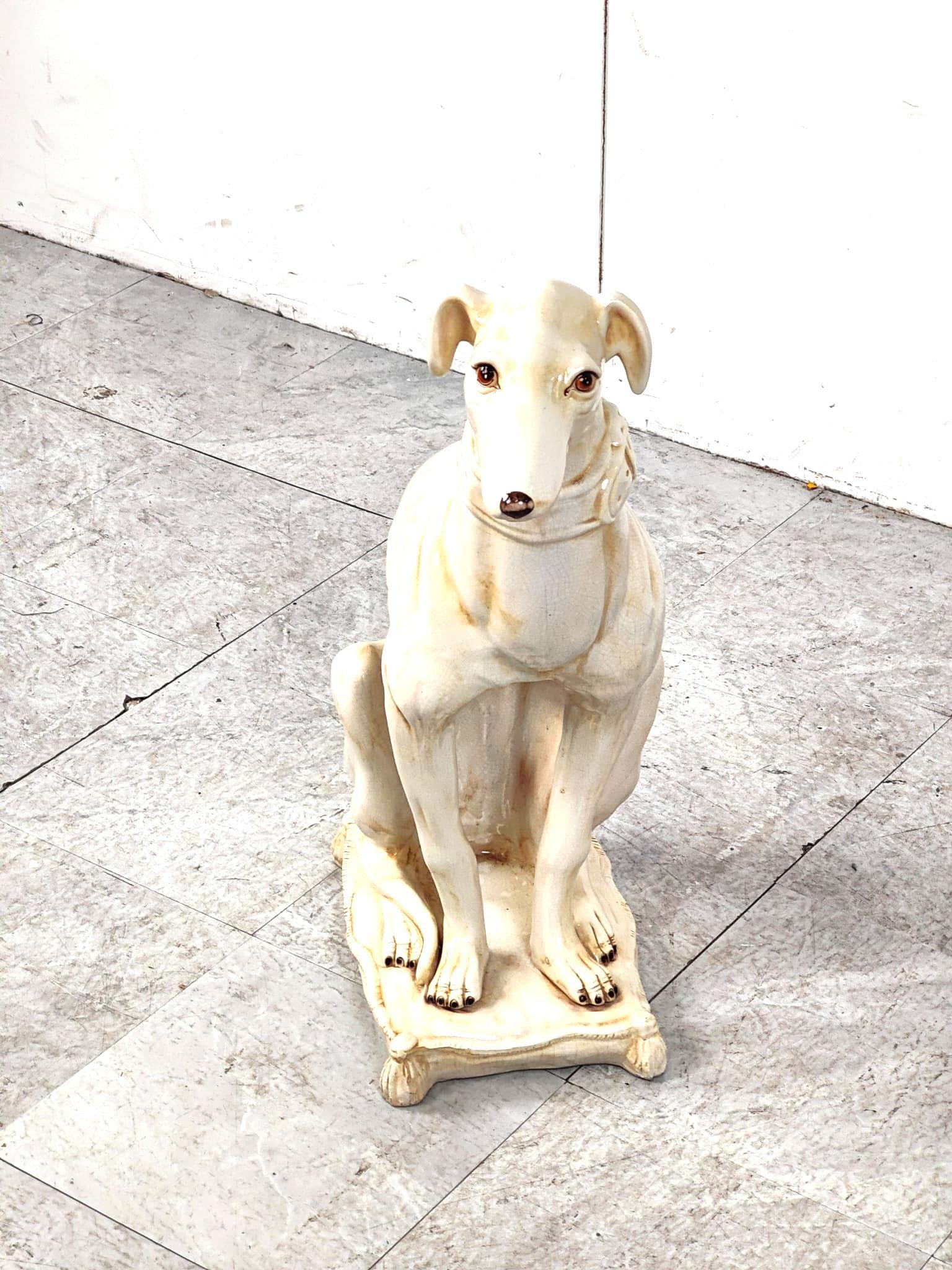 Ceramic greyhound sculpture, 1960s In Good Condition For Sale In HEVERLEE, BE