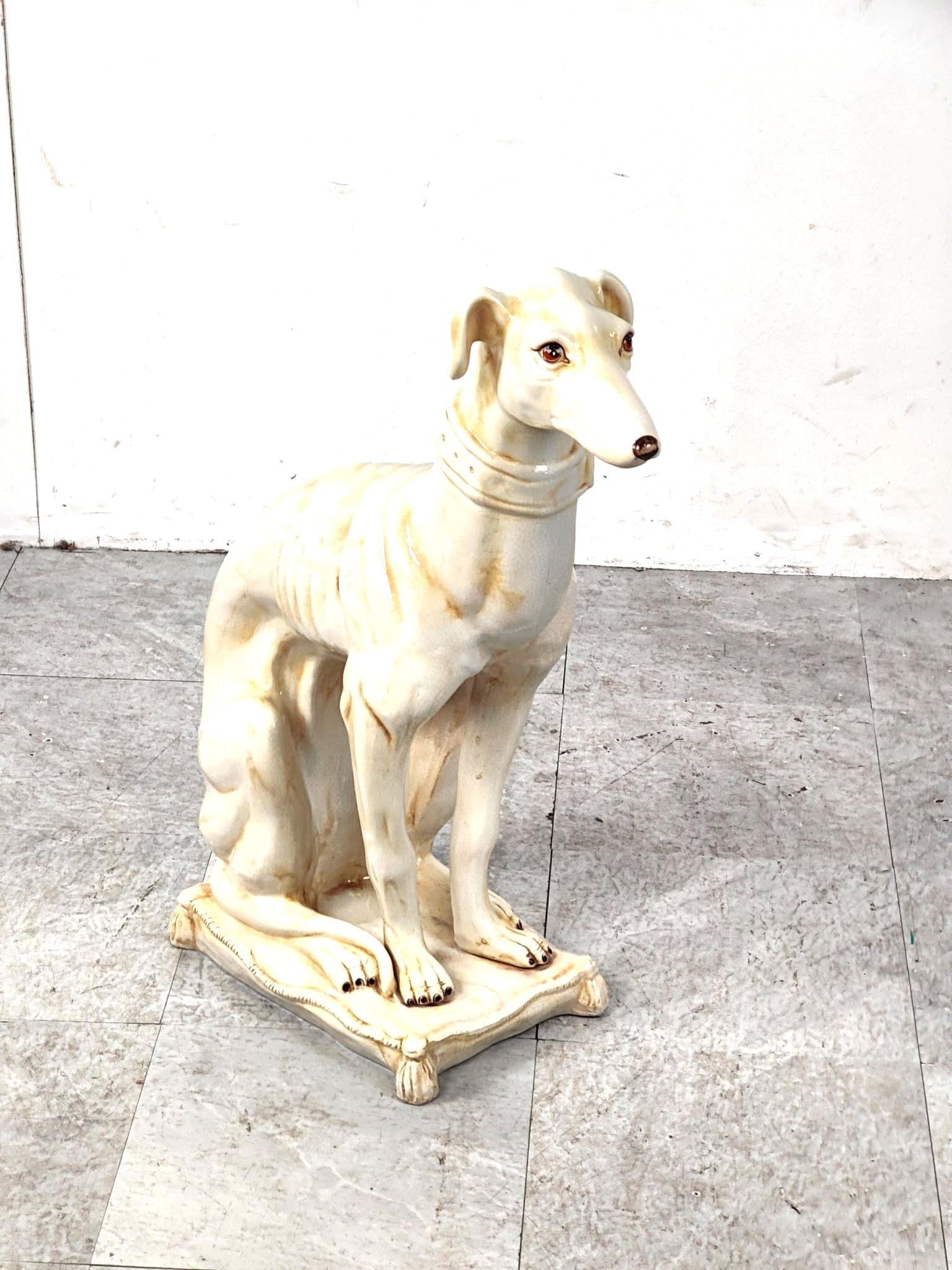 Mid-20th Century Ceramic greyhound sculpture, 1960s For Sale