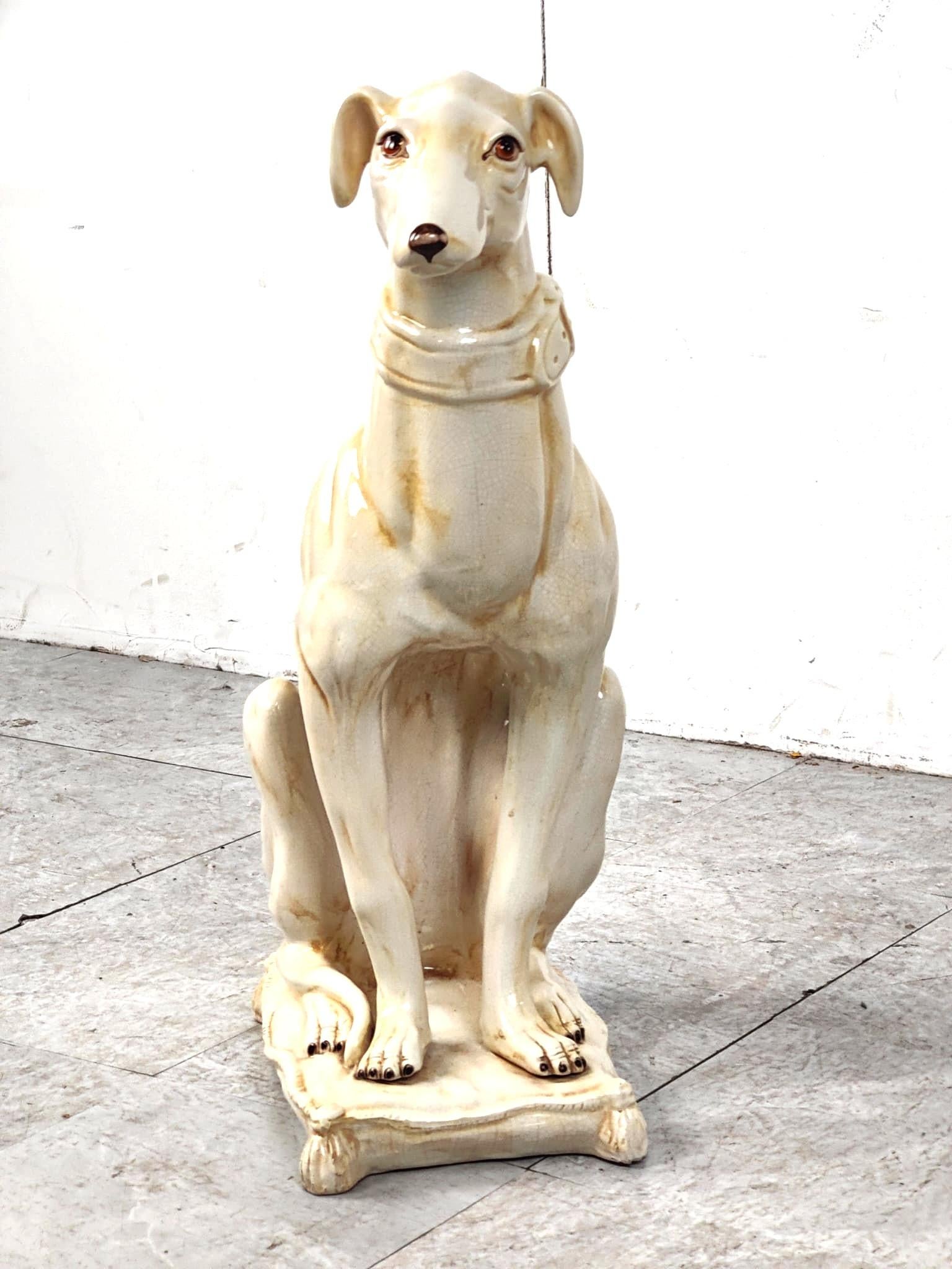 Ceramic greyhound sculpture, 1960s For Sale 1