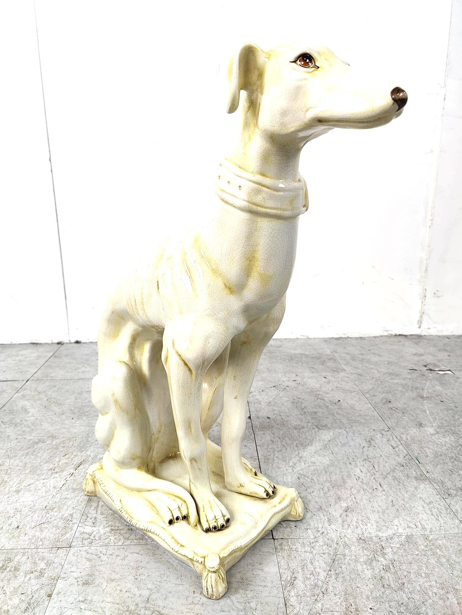 Escultura de galgo de cerámica, años 60 en venta 2