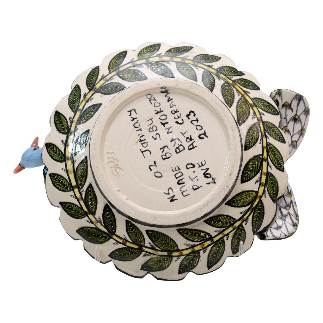 South African Ceramic Guineafowl  Dish , hand made in South Africa For Sale