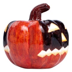 Ceramic Halloween pumpkin sculpture, hand made in South Africa