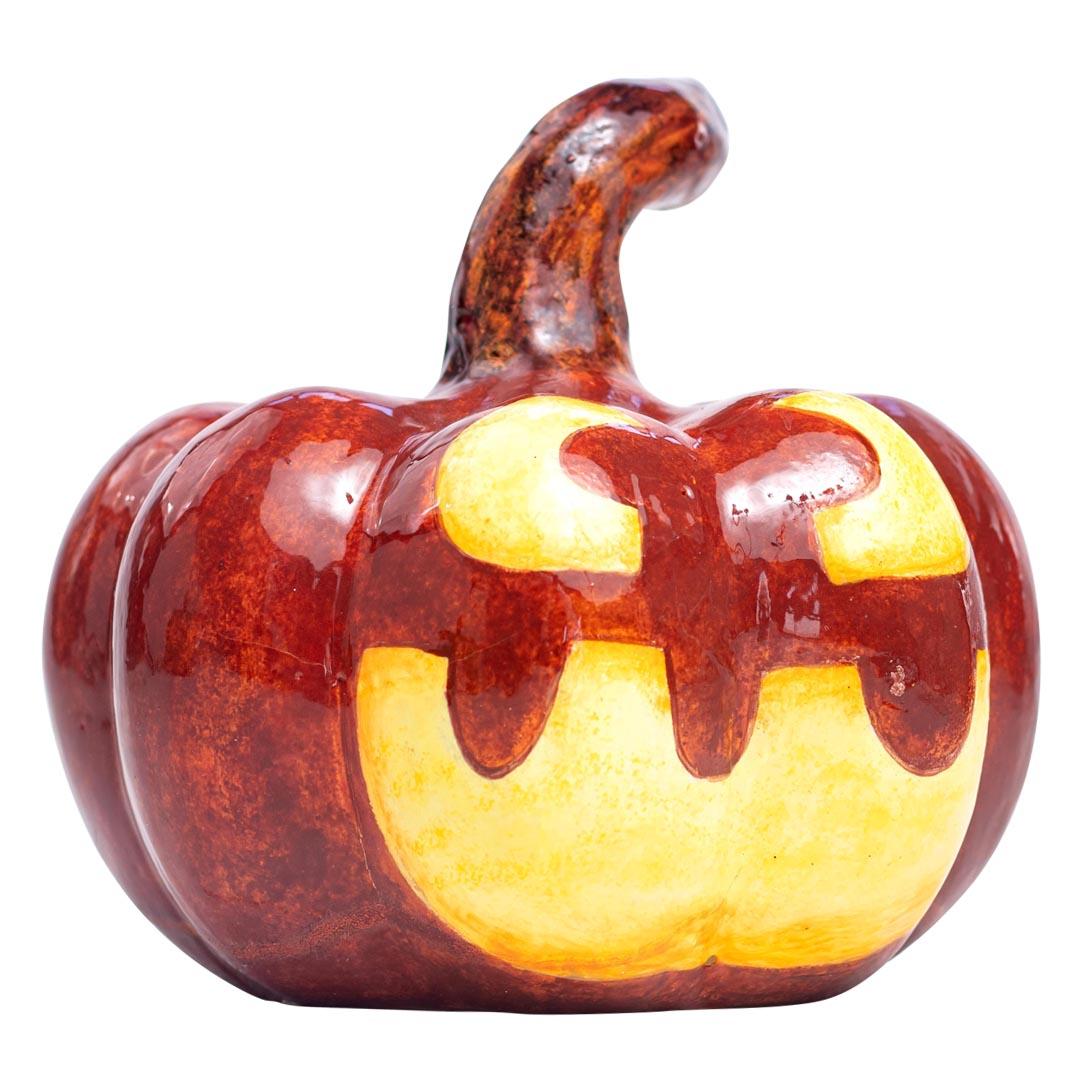Modern Ceramic Halloween pumpkin sculpture, hand made in South Africa For Sale