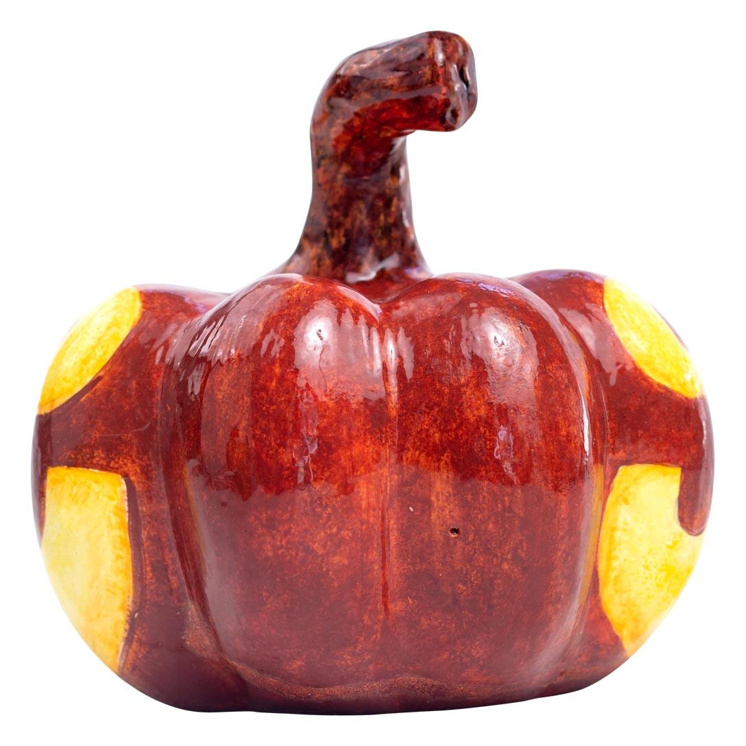 South African Ceramic Halloween pumpkin sculpture, hand made in South Africa For Sale