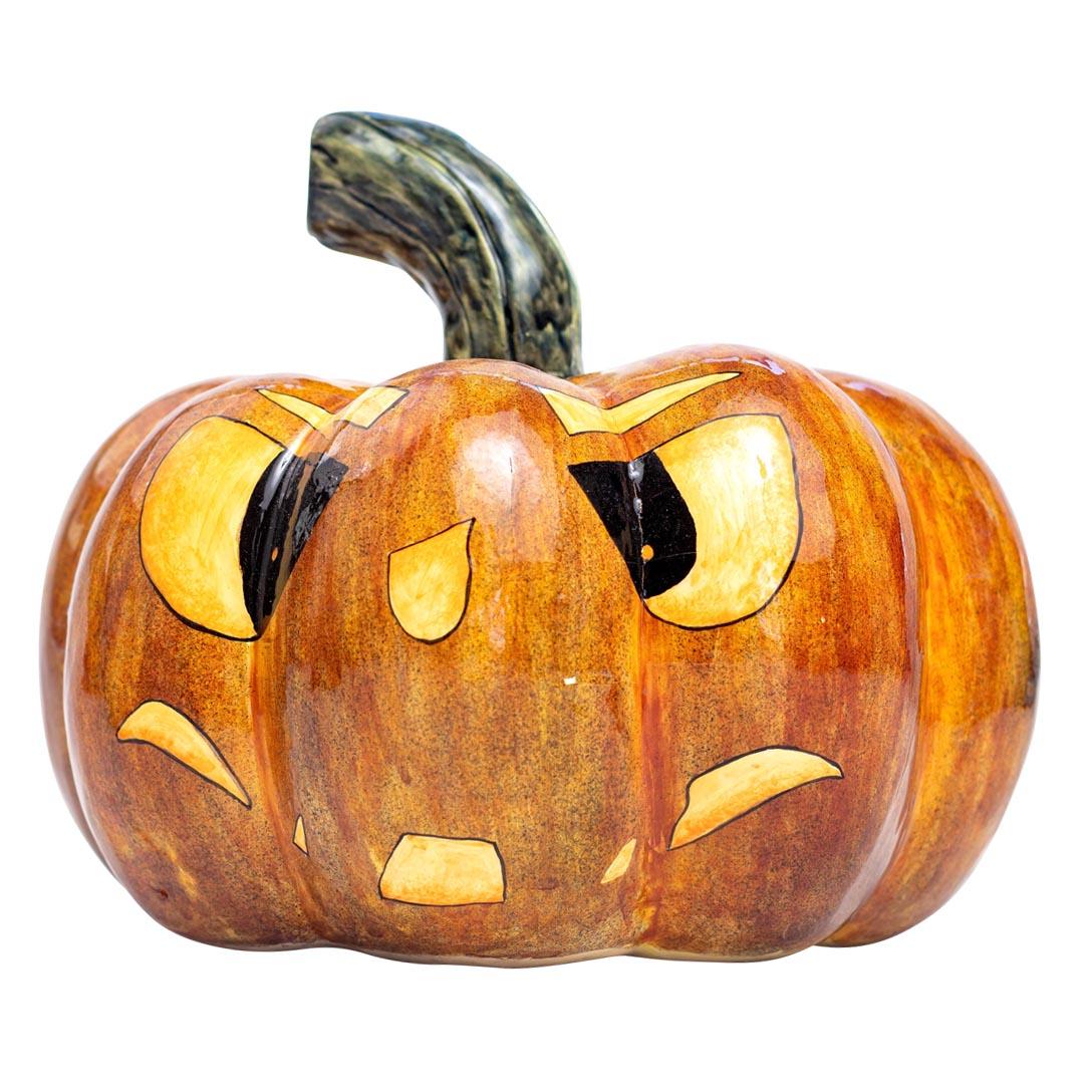 South African Ceramic Halloween pumpkin sculpture, hand made in South Africa For Sale