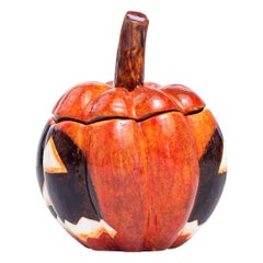Ceramic Halloween pumpkin small tureen, hand made in South Africa