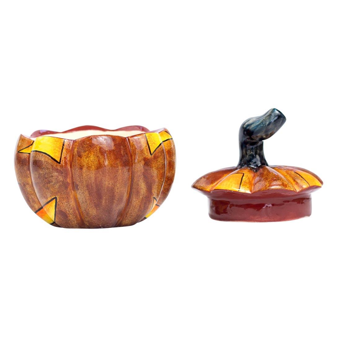 Ceramic Halloween pumpkin small tureen, hand made in South Africa In New Condition For Sale In North Miami, FL