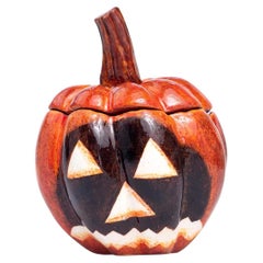 Ceramic Halloween pumpkin small tureen, hand made in South Africa