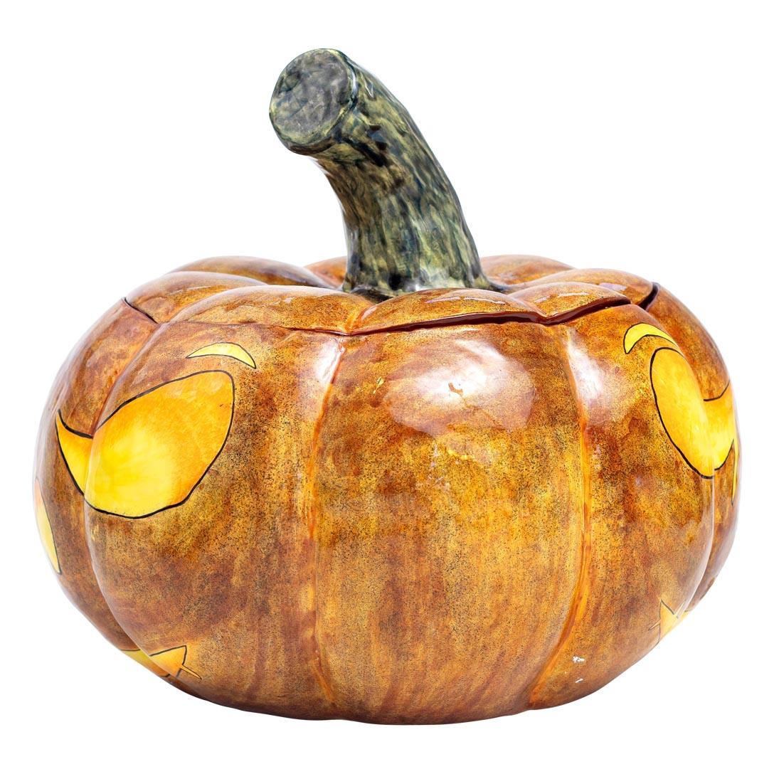 South African Ceramic Halloween pumpkin tureen, hand made in South Africa For Sale