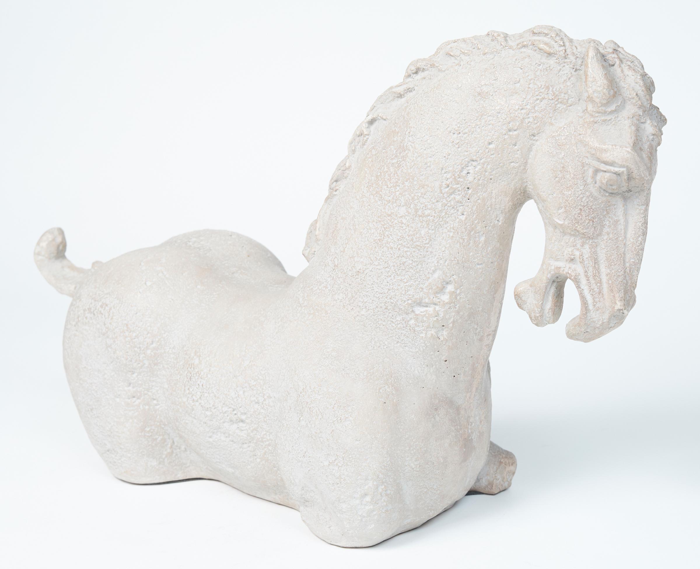 Ceramic Han style horse sculpture by Austin Productions Signed: 
