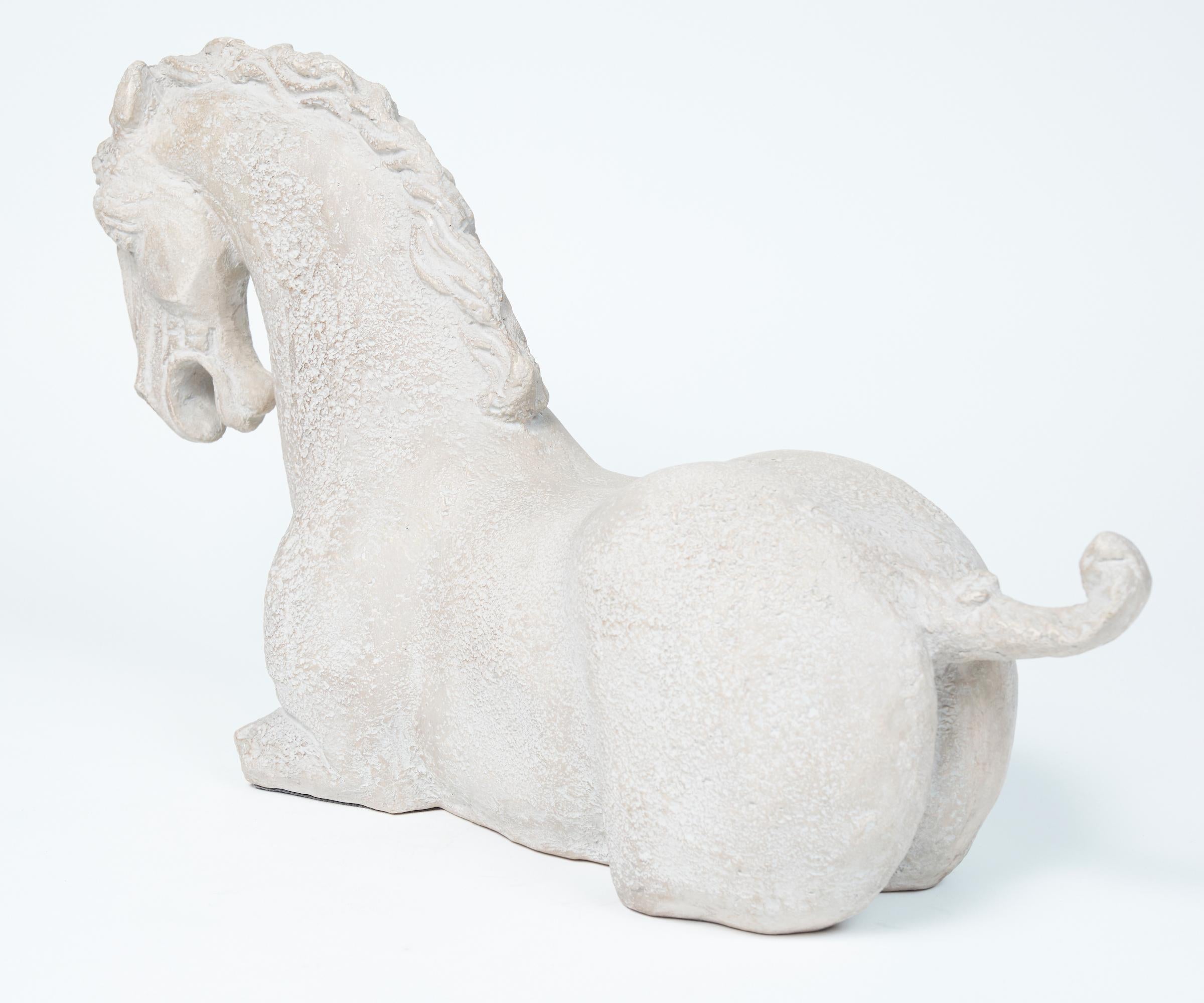 Ceramic Han Style Horse Sculpture by Austin Productions In Good Condition In Montreal, QC
