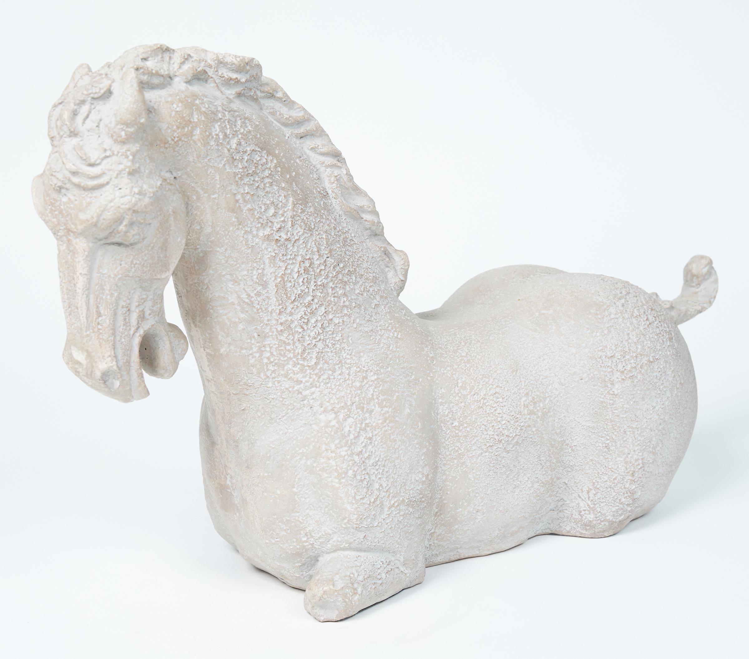 Mid-20th Century Ceramic Han Style Horse Sculpture by Austin Productions