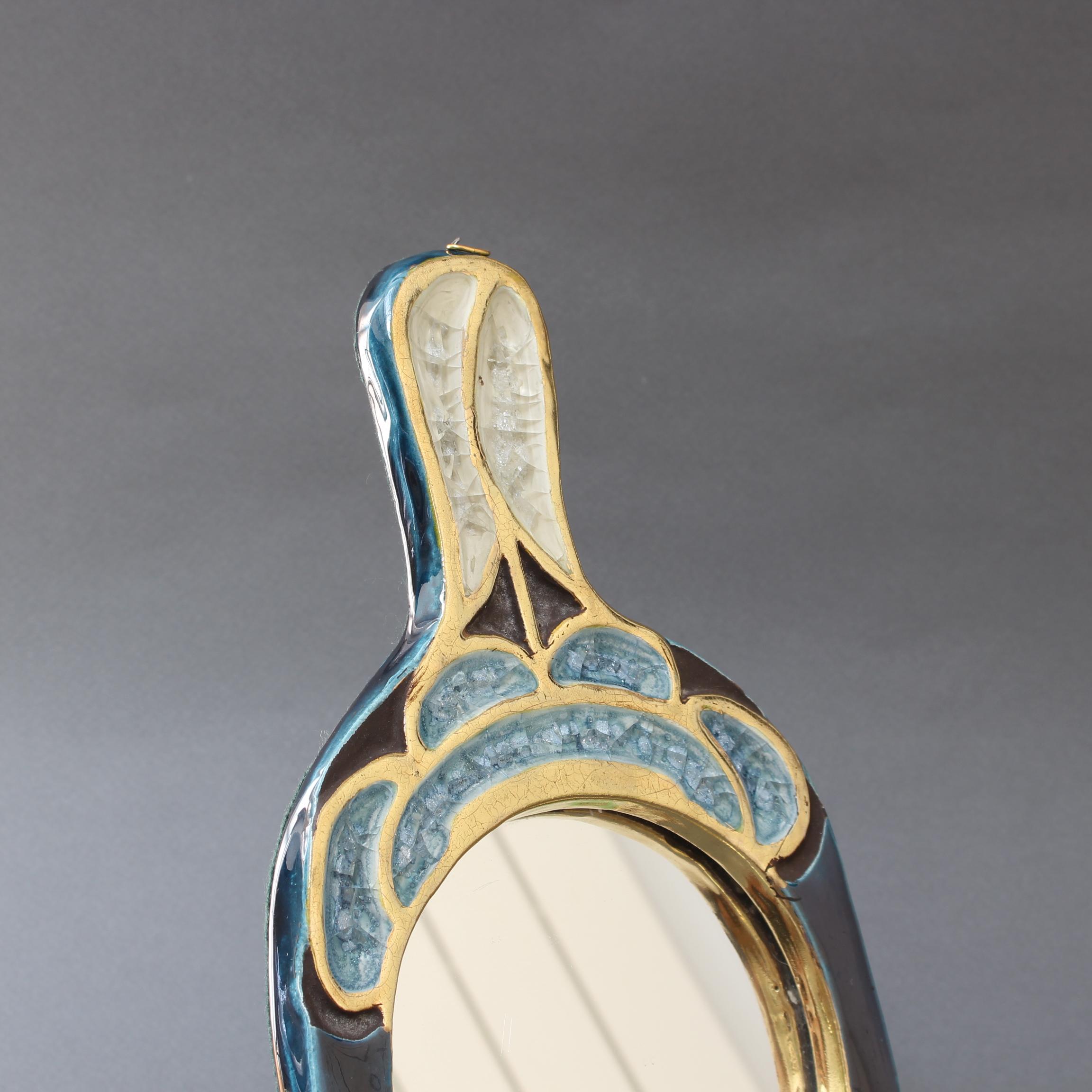 Ceramic Hand Mirror by Mithé Espelt, circa 1960s 4