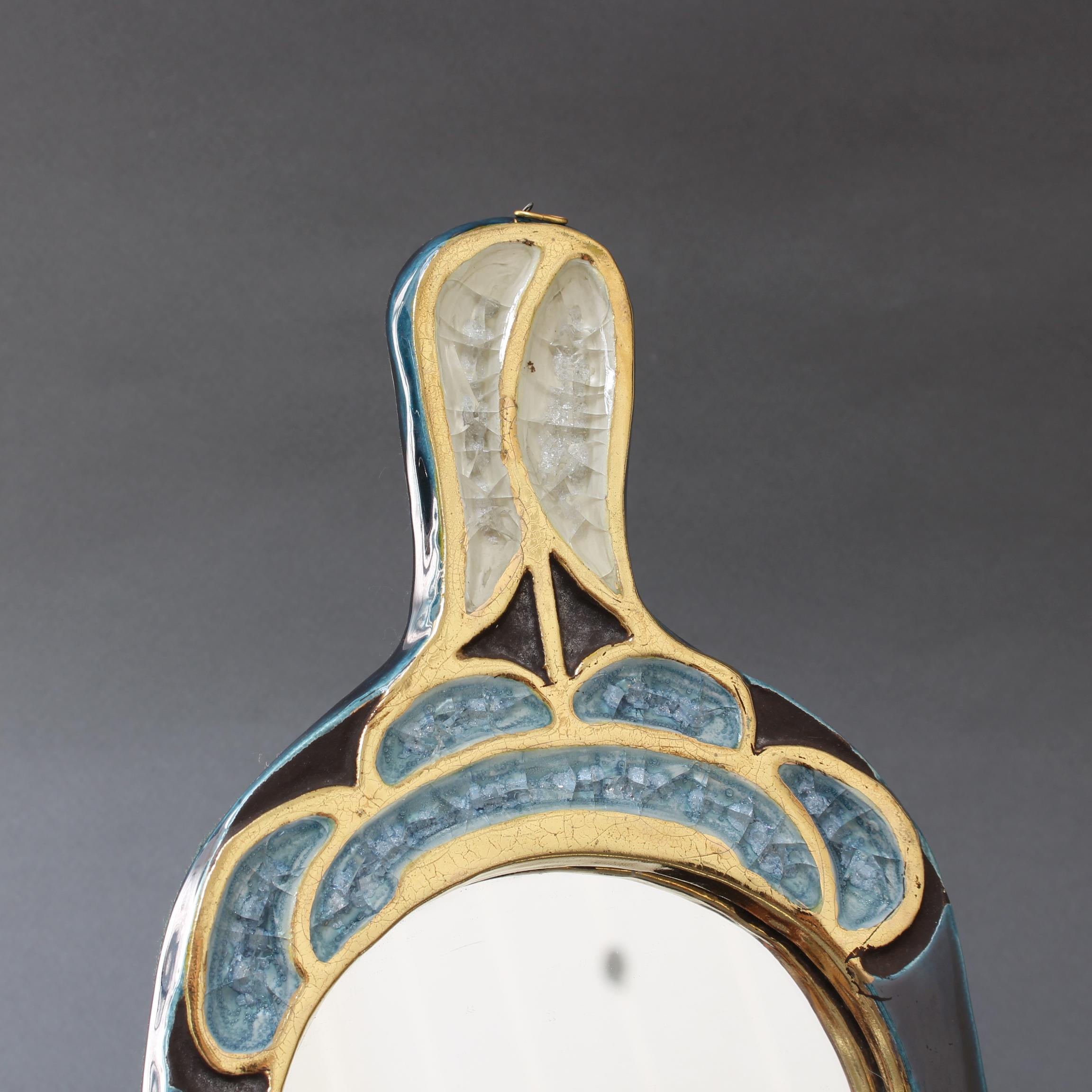 Ceramic Hand Mirror by Mithé Espelt, circa 1960s 5