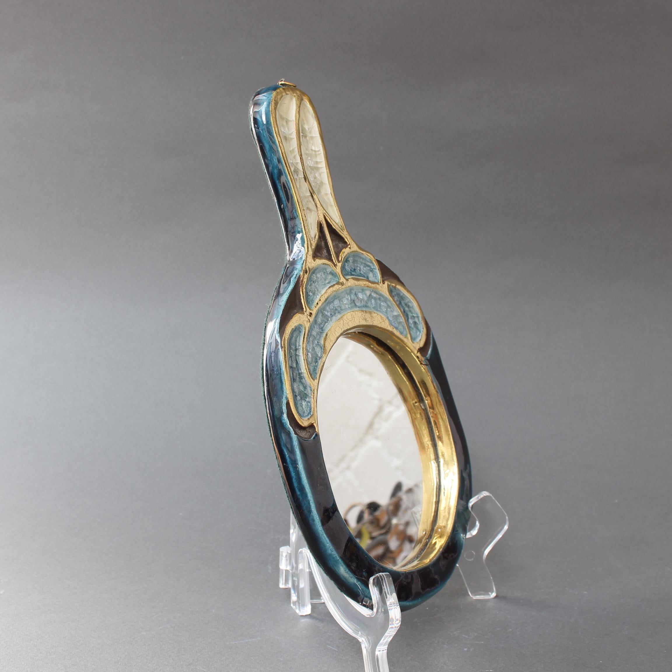Ceramic Hand Mirror by Mithé Espelt, circa 1960s 2