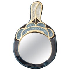 Ceramic Hand Mirror by Mithé Espelt, circa 1960s