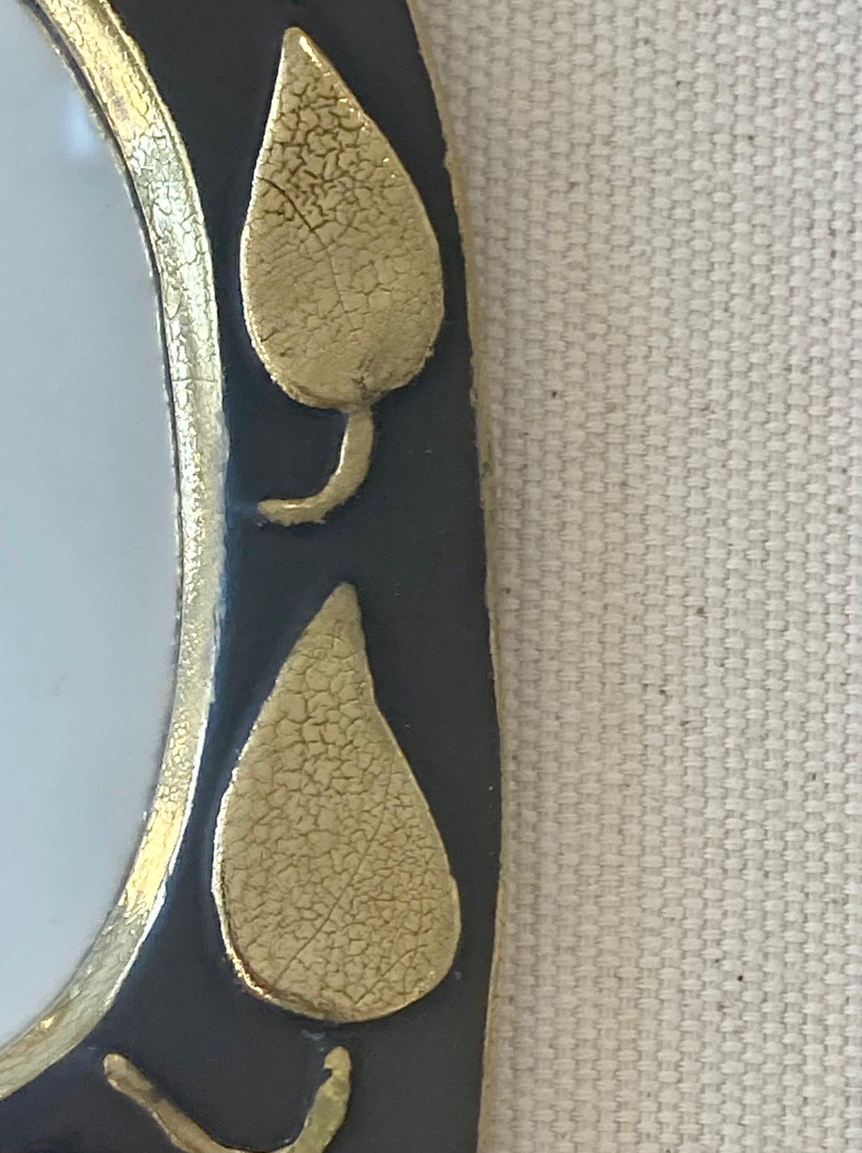 Mid-Century Modern Ceramic hand Mirror 