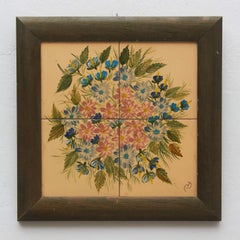 Ceramic Hand Painted Artwork by Diaz Costa, circa 1960