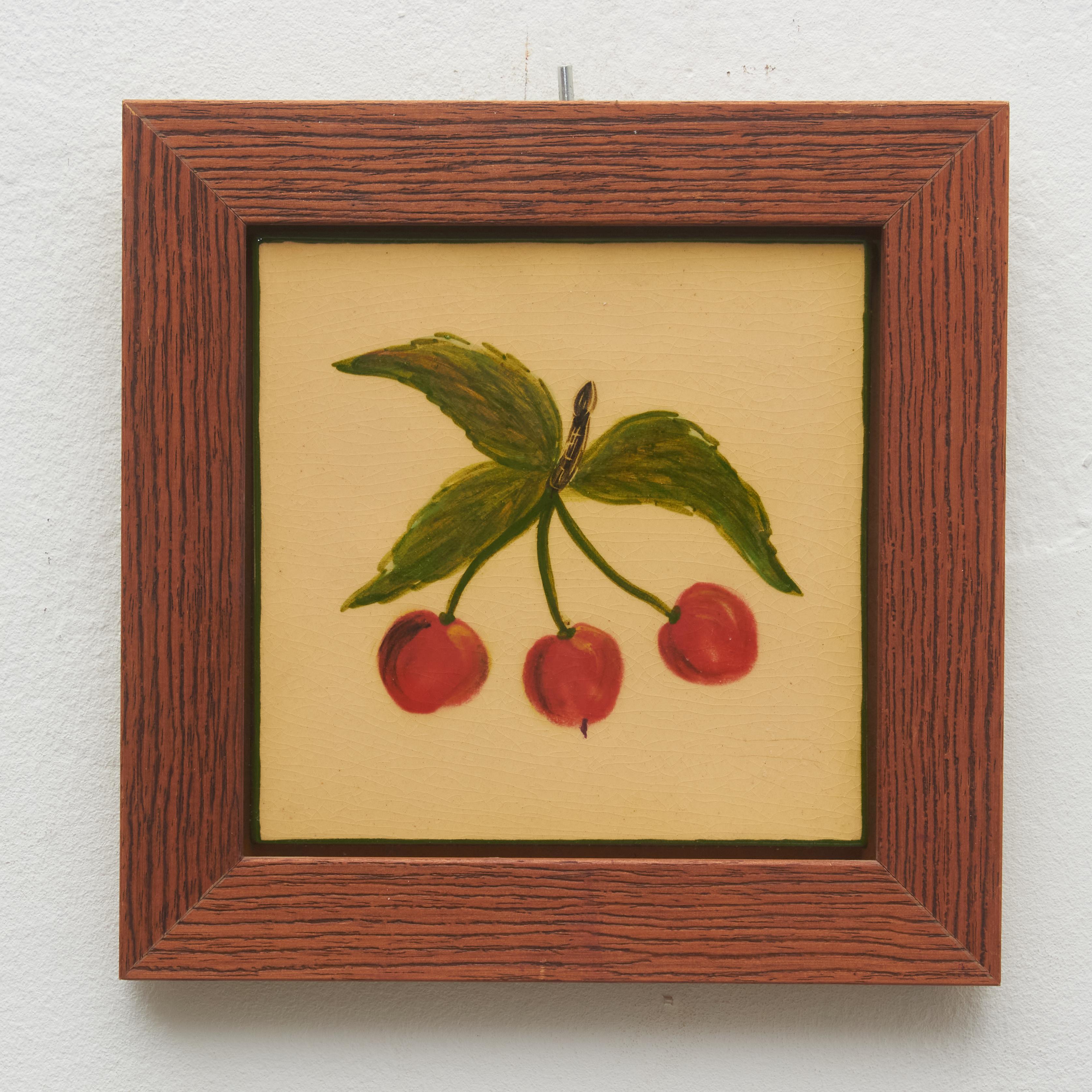 Mid-20th Century Ceramic Hand Painted Artwork by Diaz COSTA, circa 1960 For Sale