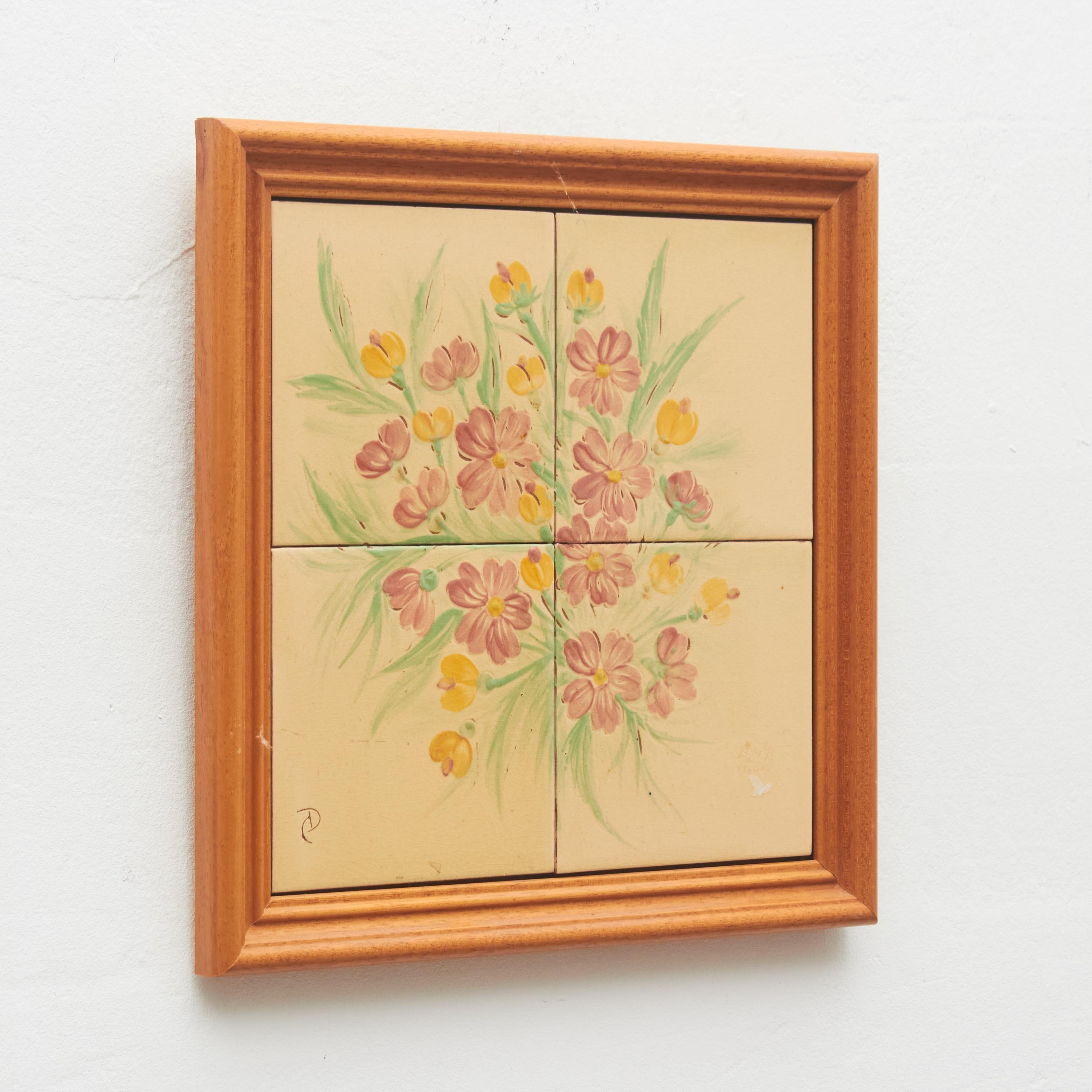 Opera d'arte in ceramica dipinta a mano di Diaz COSTA, circa 1960 in vendita 2
