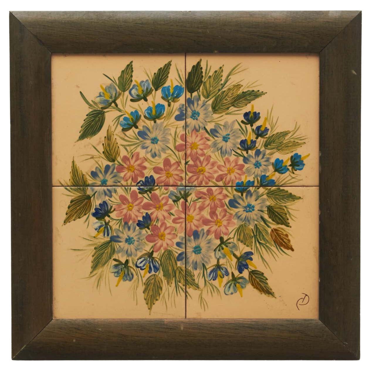 Ceramic Hand Painted Artwork by Diaz Costa, circa 1960