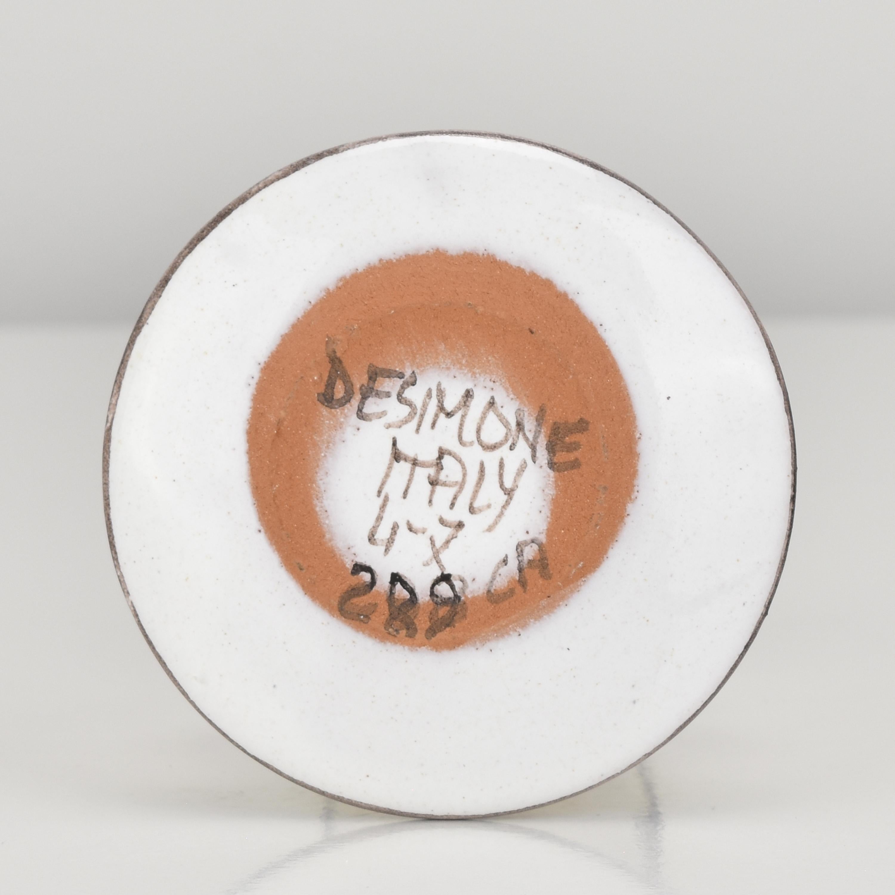 Candelero de cerámica pintado a mano de DeSimone, Italia mediados del siglo XX en venta