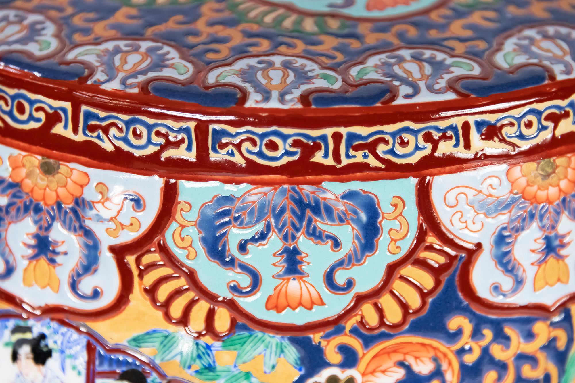 Chinesischer Gartenhocker aus Keramik, handbemalt (20. Jahrhundert) im Angebot