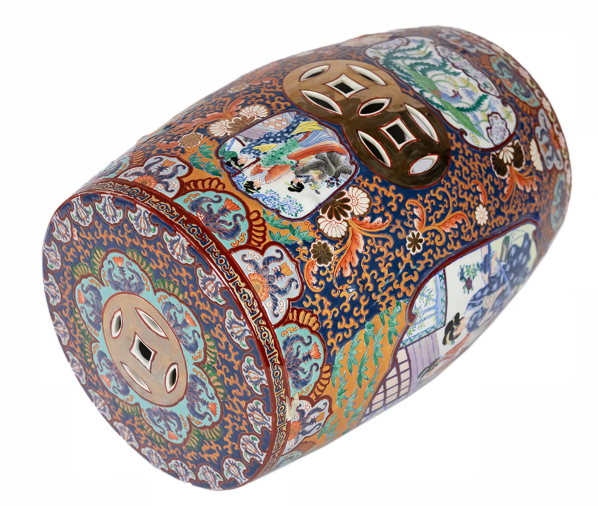 Hand-Painted Ceramic Hand Painted Chinese Garden Stool For Sale