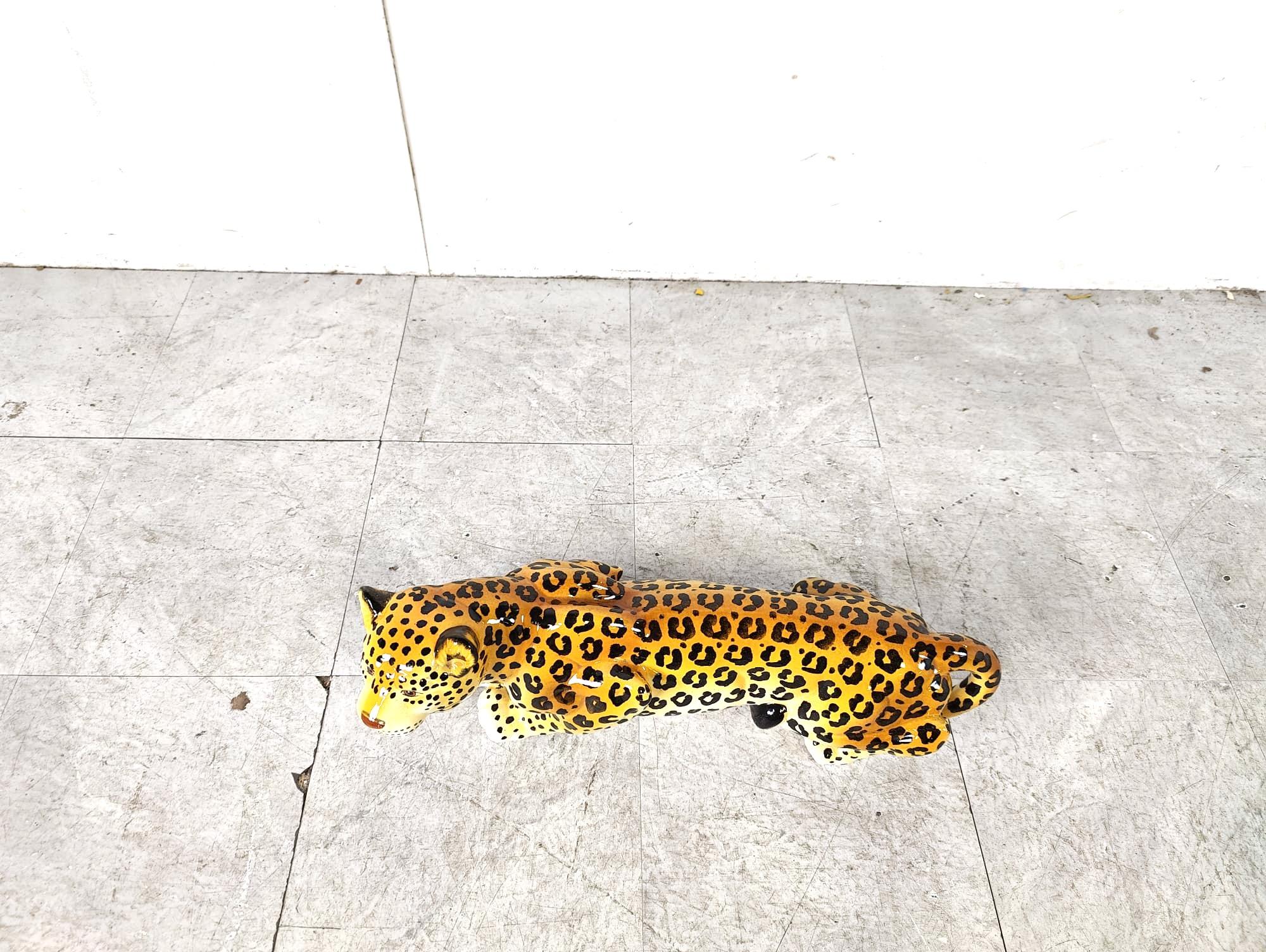 Leopardo de cerámica pintado a mano, años 60 Italia en venta 2