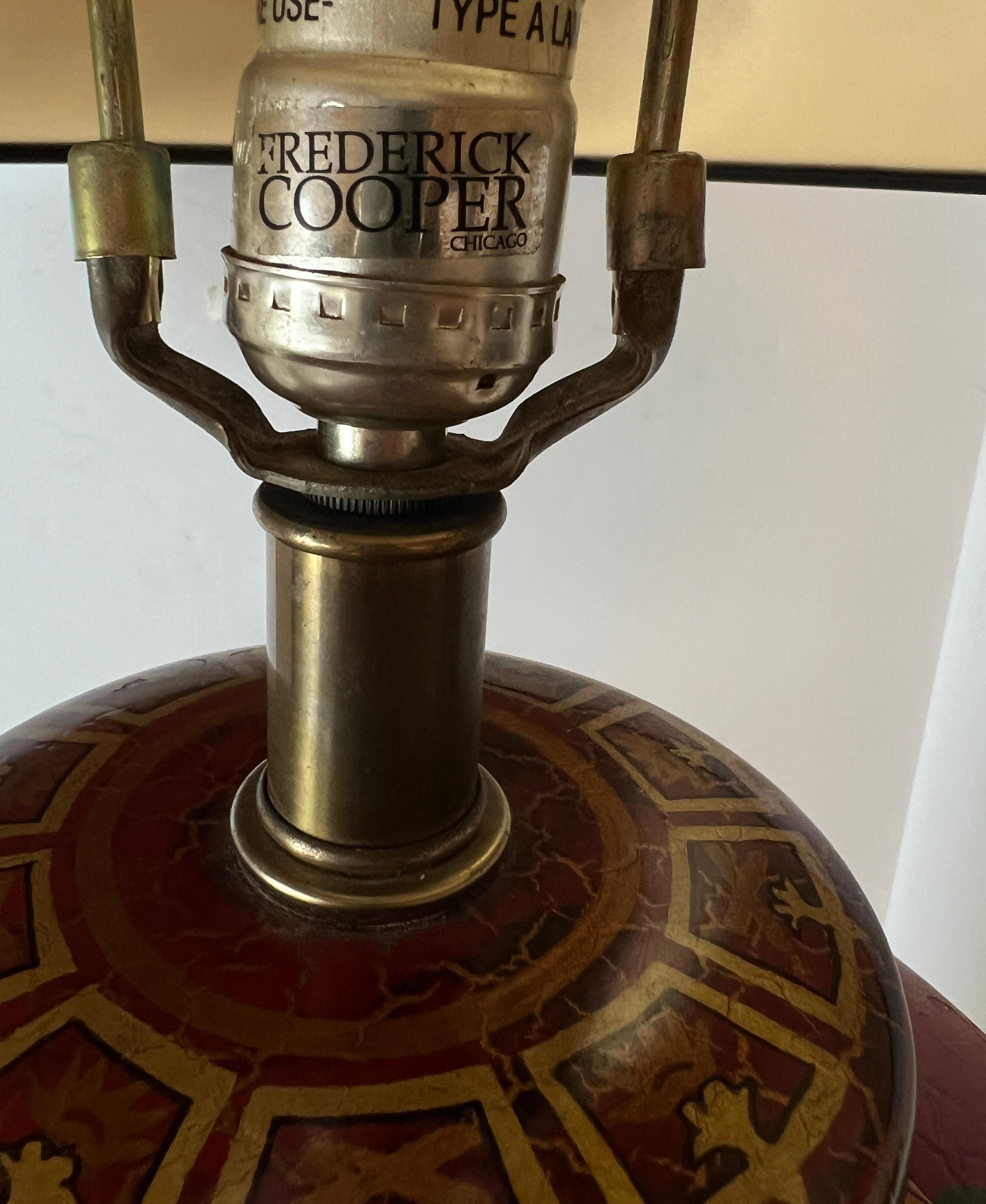 Keramik-Tischlampe aus handbemalter rotem Ingwerglas aus Keramik von Frederick Cooper im Angebot 2