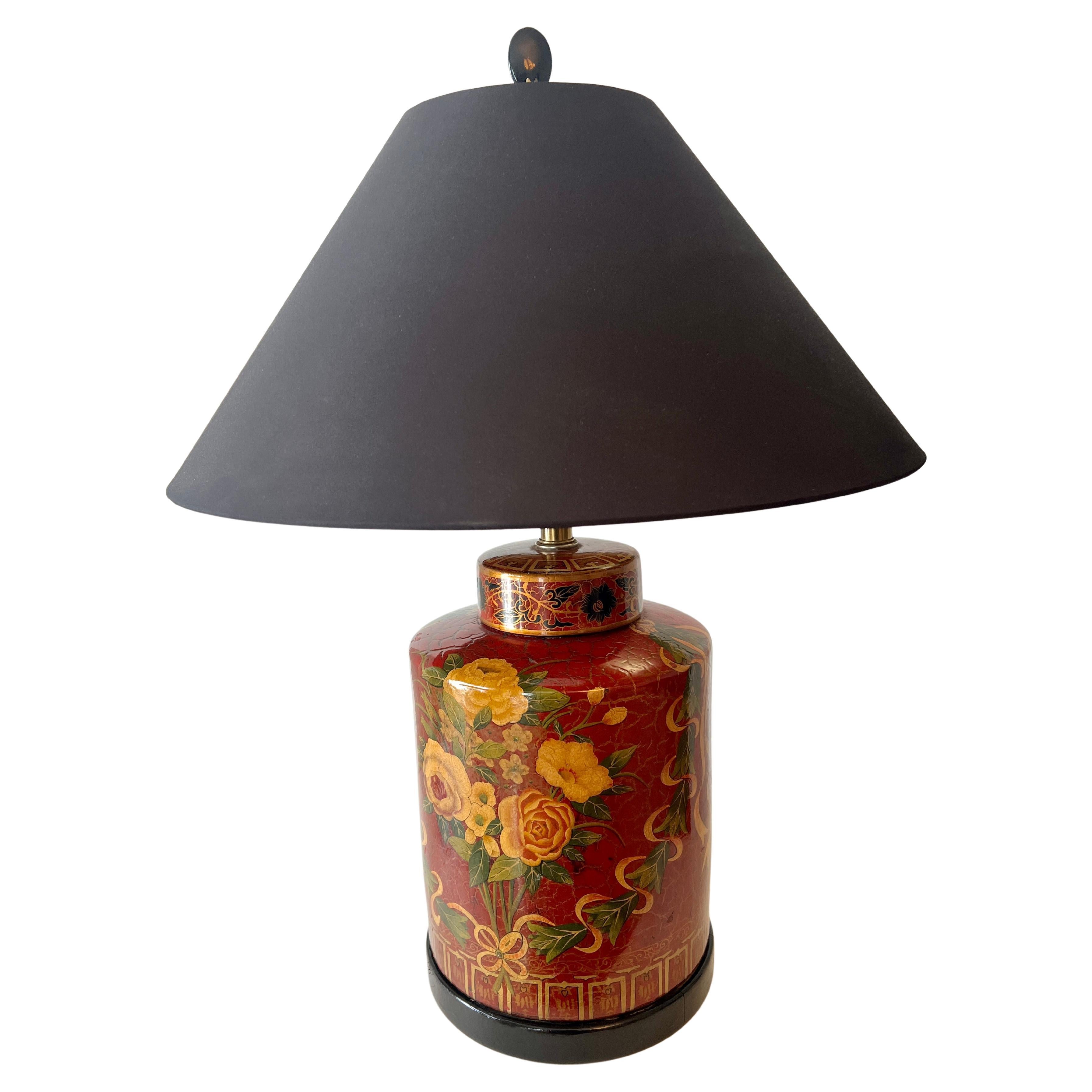 Keramik-Tischlampe aus handbemalter rotem Ingwerglas aus Keramik von Frederick Cooper im Angebot