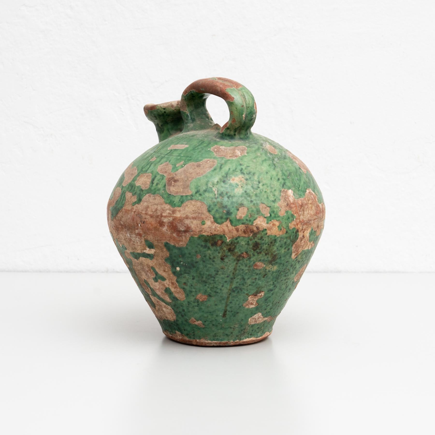 Ceramic Hand Painted Traditional Spanish Jug, circa 1960 1