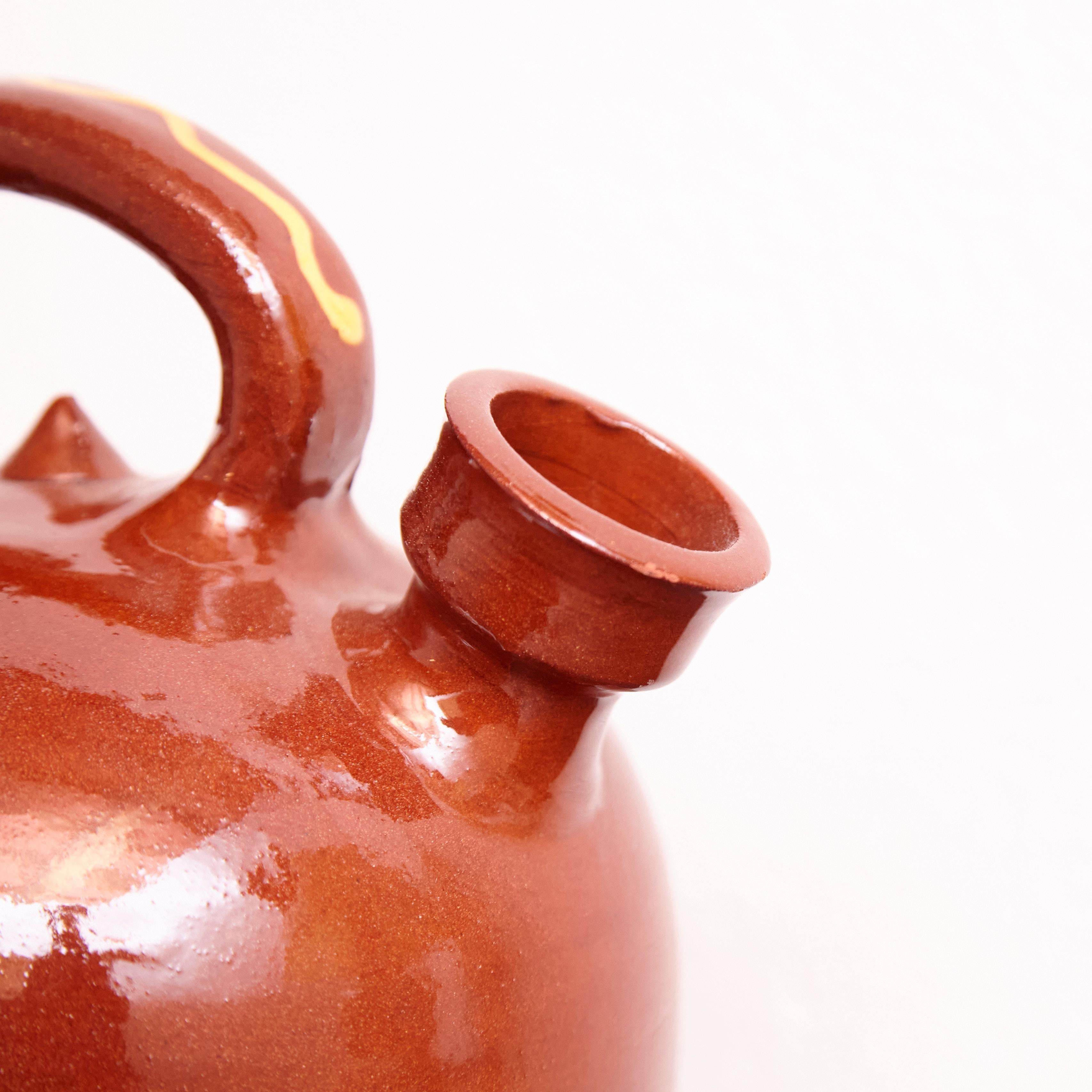 Ceramic Hand Painted Traditional Spanish Jug, circa 1960 For Sale 1