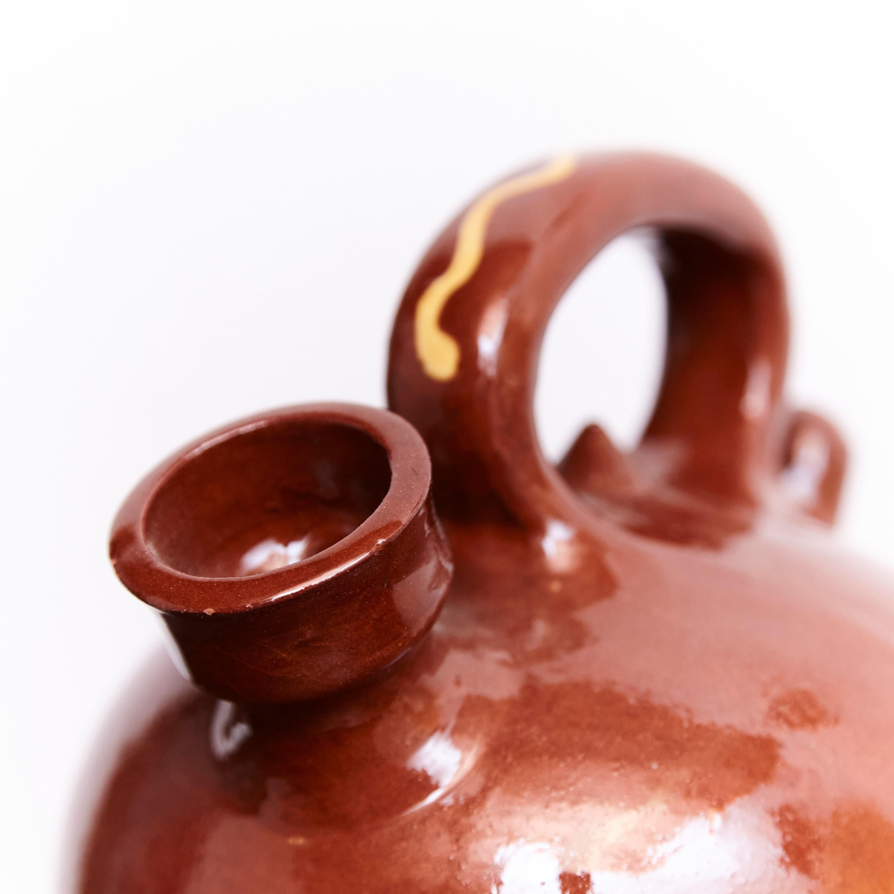 Ceramic Hand Painted Traditional Spanish Jug, circa 1960 For Sale 3
