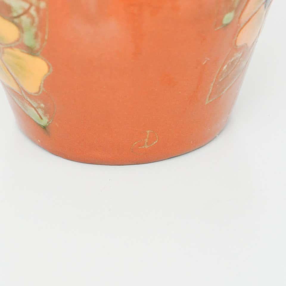 Ceramic Hand Painted Vase by Catalan Artist Diaz Costa, circa 1960 For Sale 3
