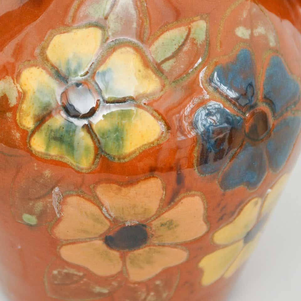 Ceramic Hand Painted Vase by Catalan Artist Diaz Costa, circa 1960 For Sale 4