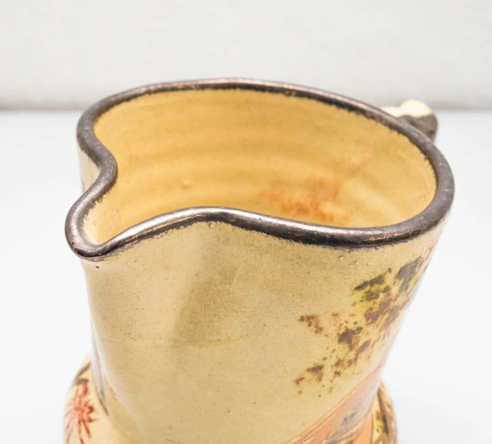 Ceramic Hand Painted Vase by Catalan Artist Diaz COSTA, circa 1960 For Sale 6