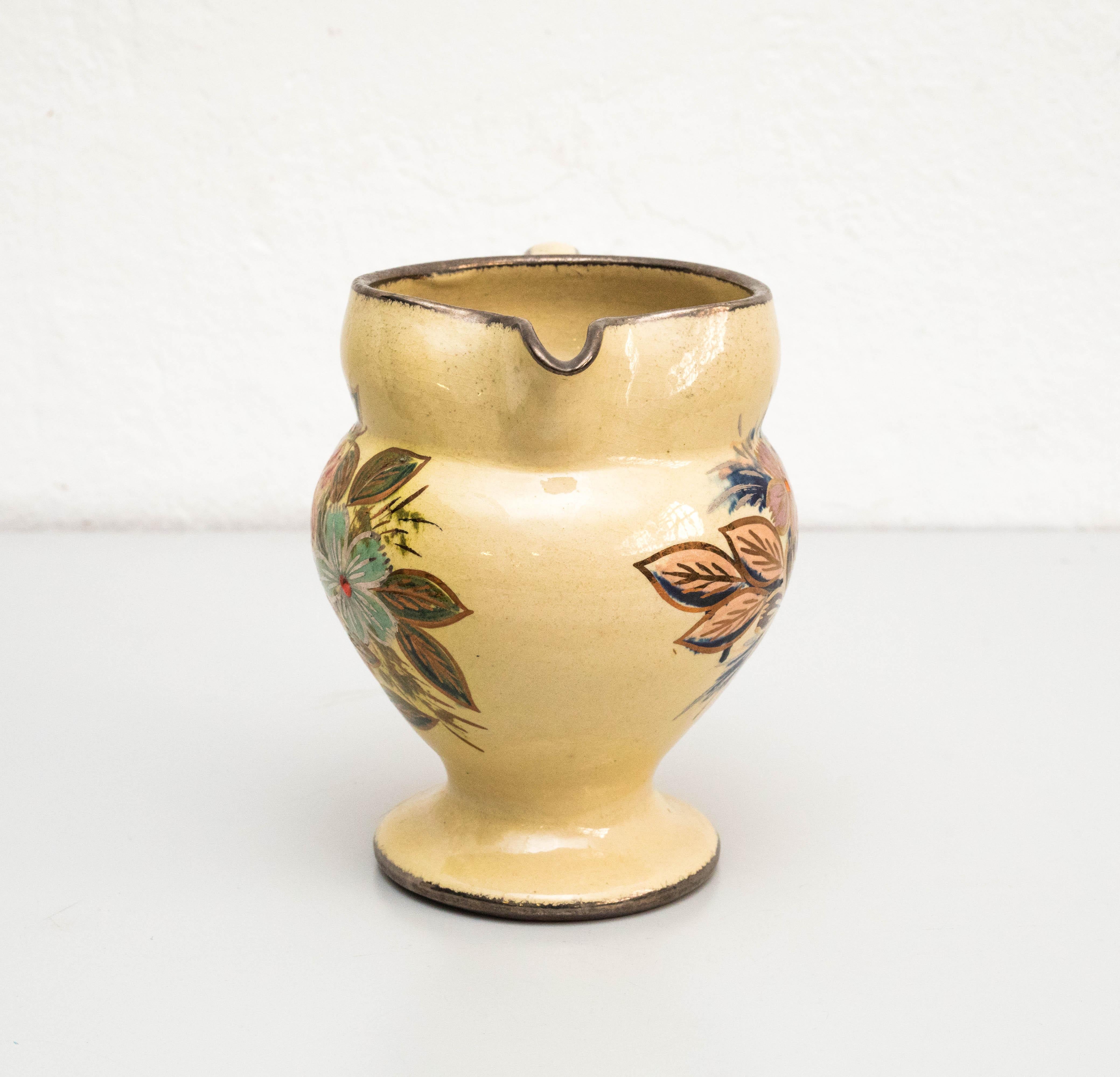 Ceramic Hand Painted Vase by Catalan Artist Diaz Costa, circa 1960 For Sale 8