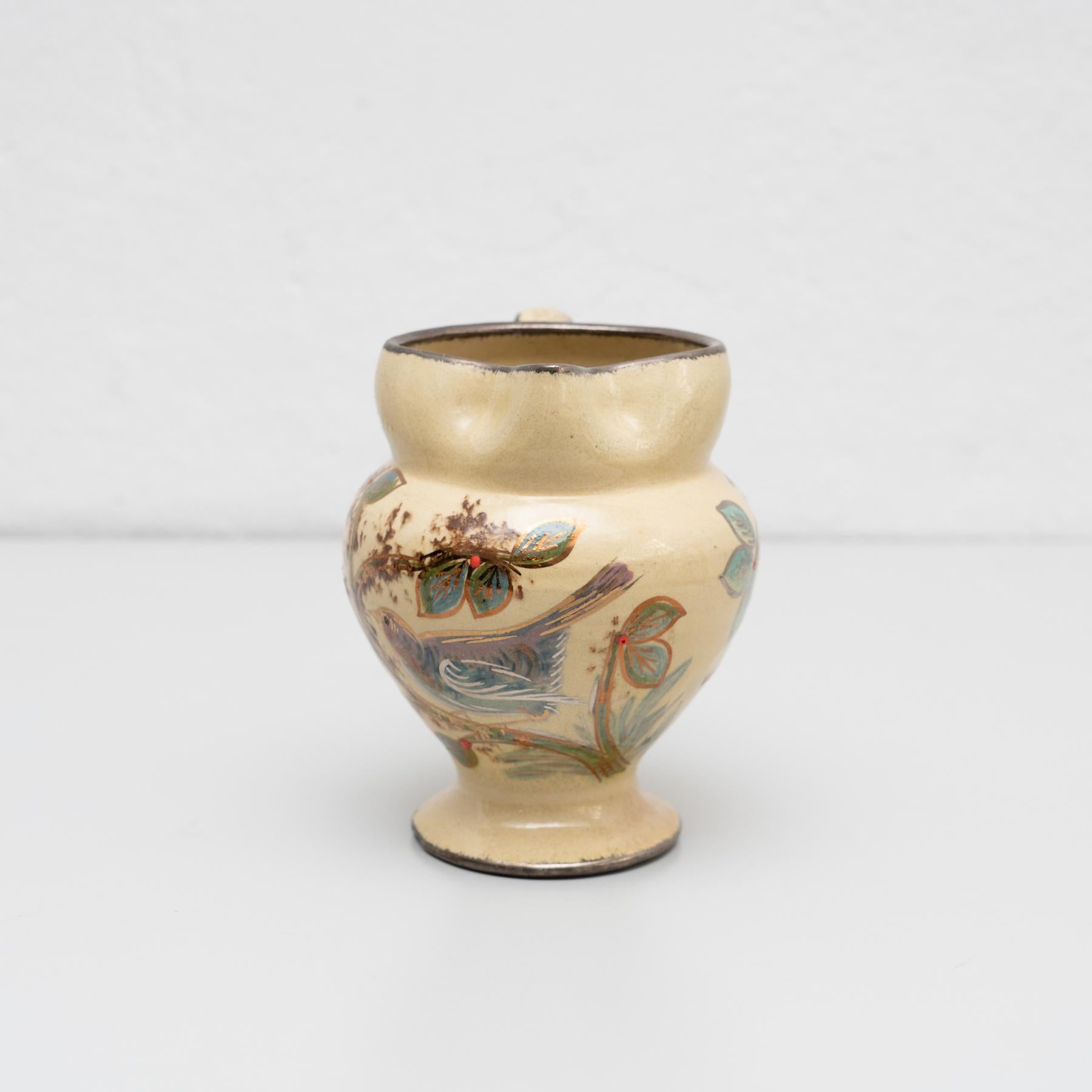 Espagnol Vase en céramique peint à la main par l'artiste catalan Diaz Costa, vers 1960 en vente
