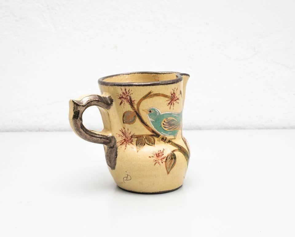 Espagnol Vase en céramique peint à la main par l'artiste catalan Diaz COSTA, vers 1960 en vente