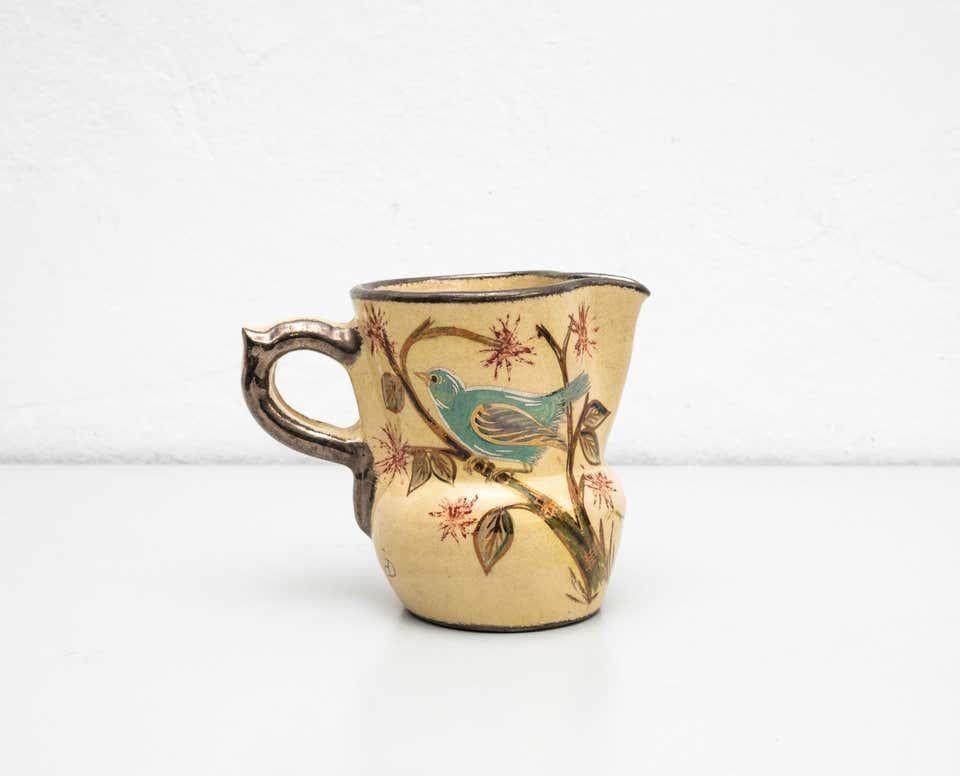 Vase en céramique peint à la main par l'artiste catalan Diaz COSTA, vers 1960 Bon état - En vente à Barcelona, ES