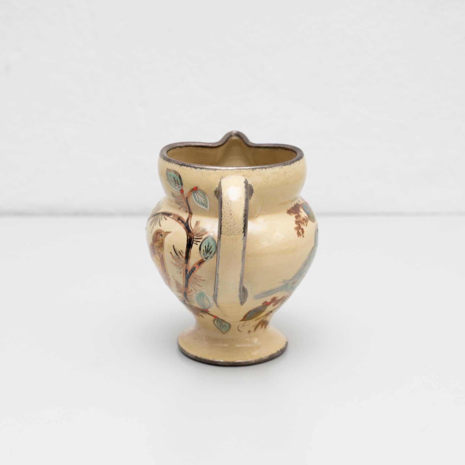 Vase en céramique peint à la main par l'artiste catalan Diaz Costa, vers 1960 Bon état - En vente à Barcelona, Barcelona