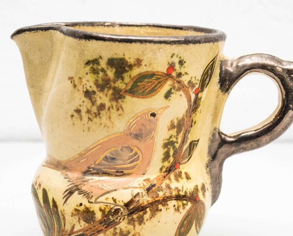 Milieu du XXe siècle Vase en céramique peint à la main par l'artiste catalan Diaz COSTA, vers 1960 en vente