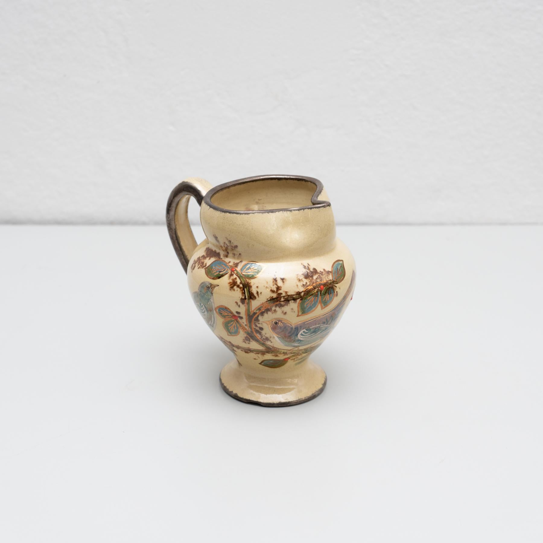 Milieu du XXe siècle Vase en céramique peint à la main par l'artiste catalan Diaz Costa, vers 1960 en vente